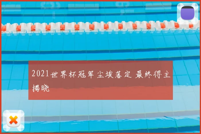 2021世界杯冠军尘埃落定 最终得主揭晓